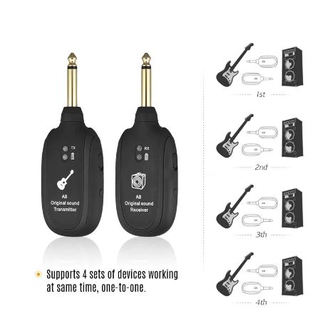 Transmisor Inalámbrico A8  (730 Mhz , 50 M , Para Guitarras Eléctricas , Bajo , Violín)