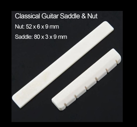 Guitarra Clásica 6 cuerdas  Nuts plástico :52x5x9mm, Saddle: 80x3x9mm