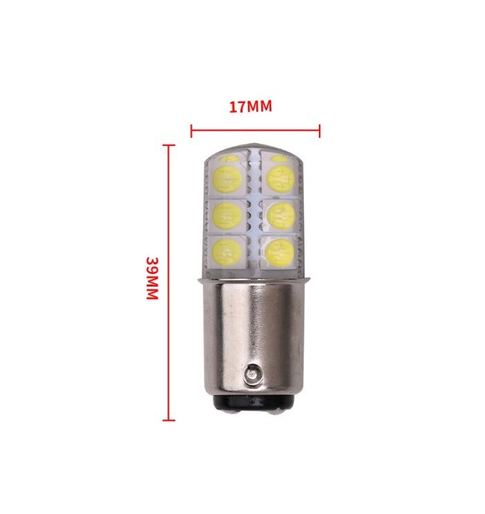Ampolleta de led  con parpadeo 2 contactos blanca BAY15D