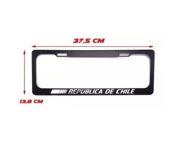 Porta Patente Metal Republica De Chile (Par) color negro