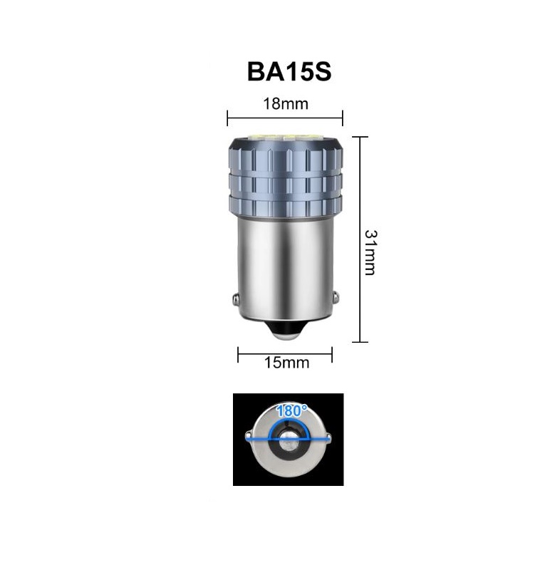 Ampolleta Led blanca , 1156 P21W BA15S un contacto