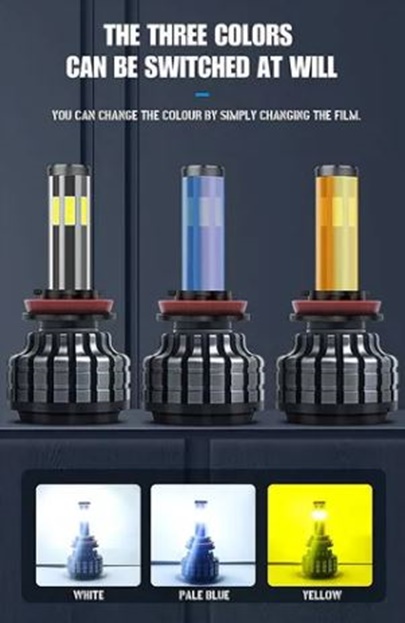 Ampolleta Turbo Led kit LED H11/H8/H9 de 6 caras.