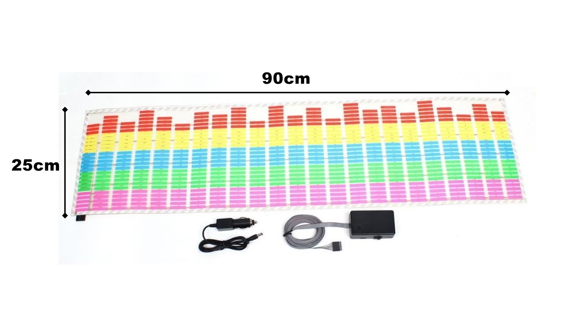 Ecualizador LED Automóvil al ritmo de la Música 90 cm x 25 cm