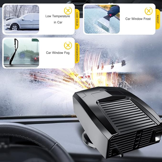 Ventilador para auto y calefactor 2 funciones