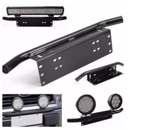 Base Soporte Focos O Barra Led  Porta Patente Negro Metal