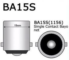 BAU15S PY21W Ampolleta blanca , 1 contacto, pata pareja.