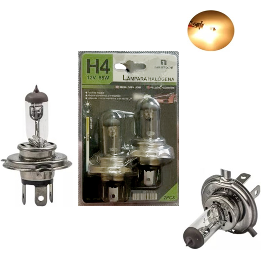 Ampolletas Halógenas para auto o moto H4