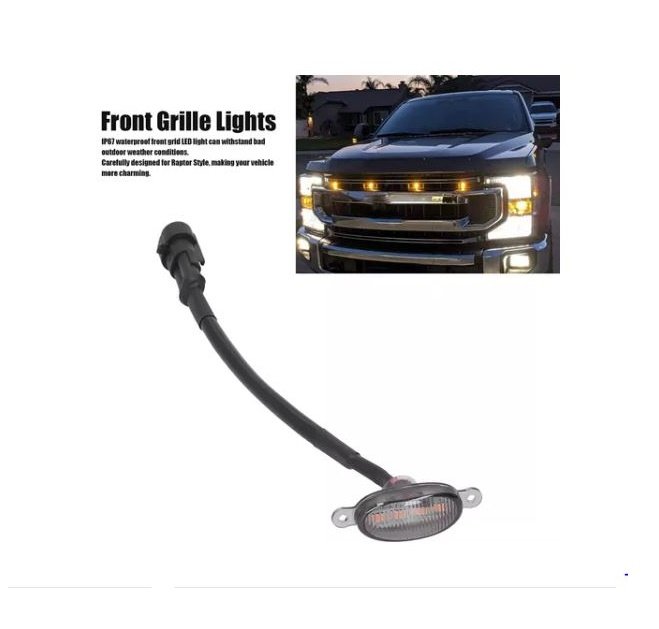 Luces Estilo raptor  4 led para rejilla camioneta naranja ahumada.