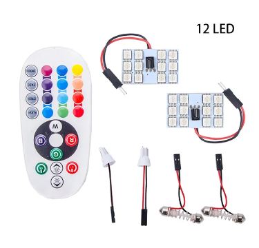 Luces 12 led de Techo RGB control remoto (par)
