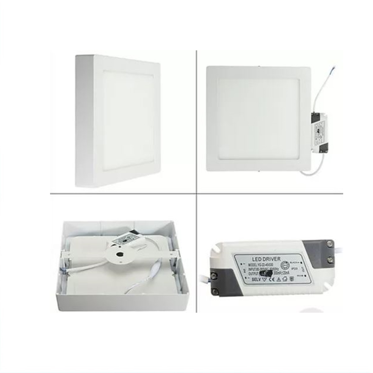 Foco Led Sobrepuesto Cuadrado 12w