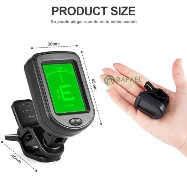 Afinador Digital de Pinza para Guitarra, Bajo, Ukelele