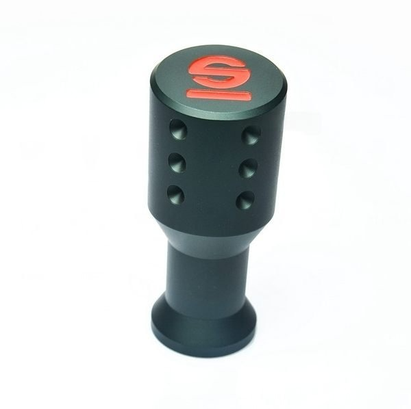 Pomo sparco negro rojo de acero con adaptadores