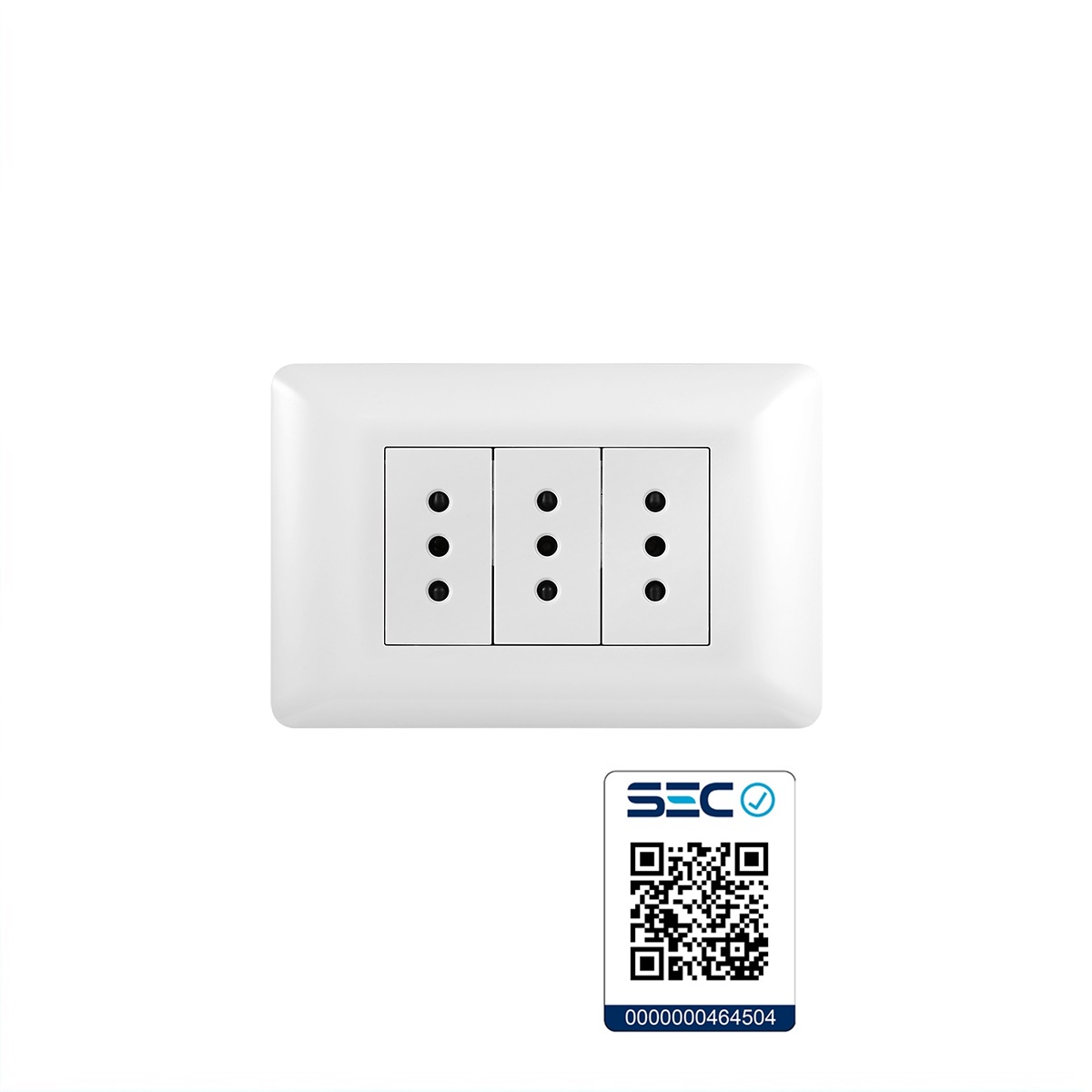 Tomacorriente triple 10A 250V Blanco