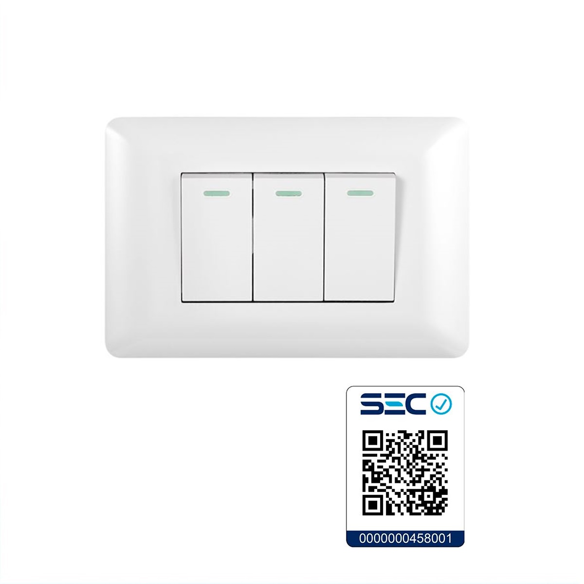 Interruptor triple 9/12 10A 250V Blanco