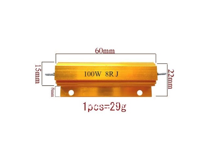 Resistencia de carga 8 ohm Elimina Parpadeo y Error canbus 100w