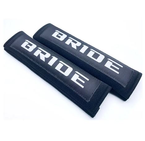 Funda de cinturón de seguridad de algodón Bride, almohadilla de hombro, 2 piezas, negro