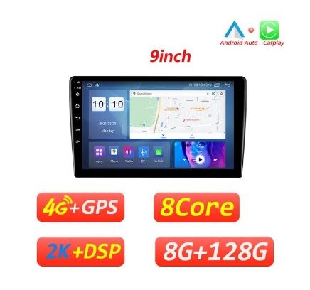 Radio de 9", Car Play / android Auto 13 / 8GB /128GB