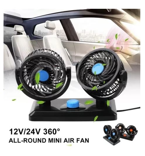 Ventilador De Auto 12v Camión 24v Doble 360°
