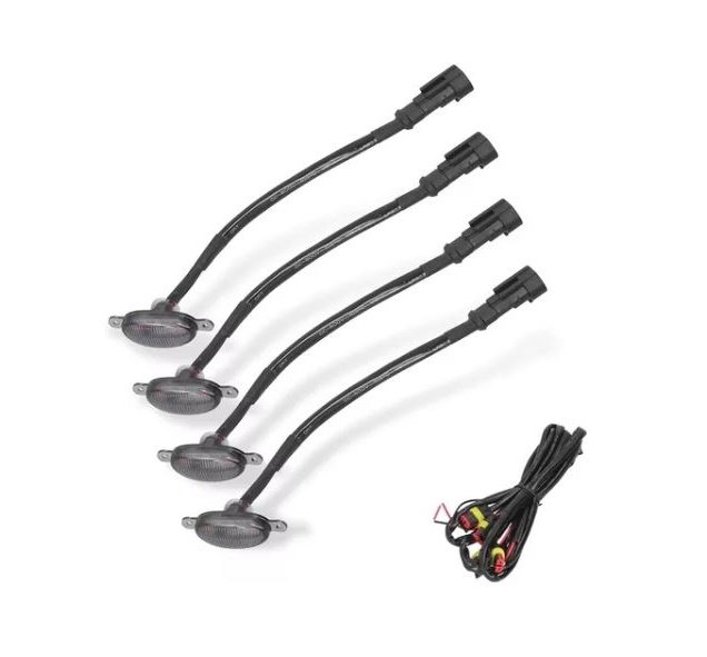Luces Estilo raptor  4 led para rejilla camioneta naranja ahumada.