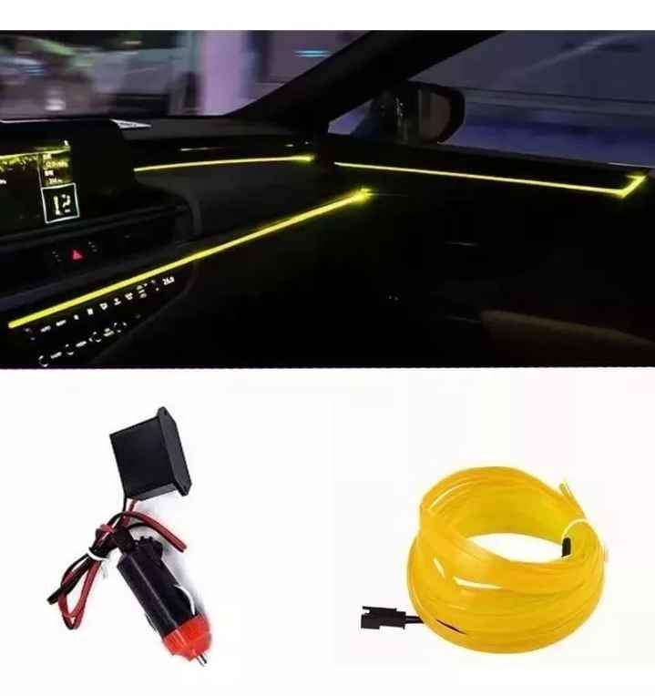 Luces interior de Neón Amarilla 5 metros a cigarrera 12v