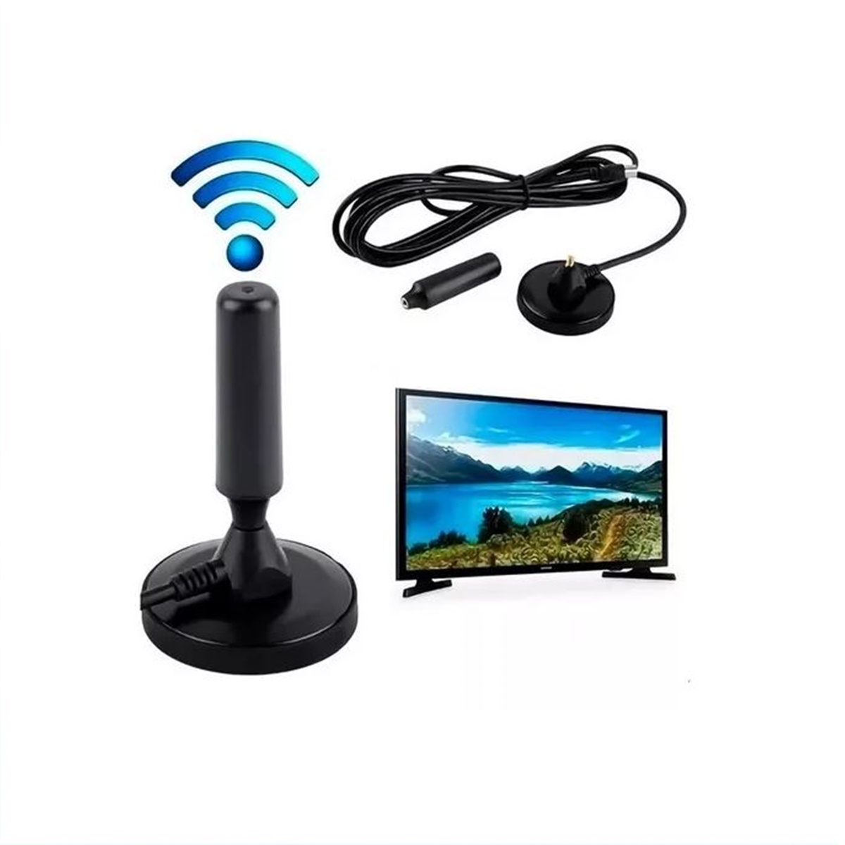 Antena Tdt Digital Terrestre Señal 360° Hd 5m Coaxial Modelo : SB-3002