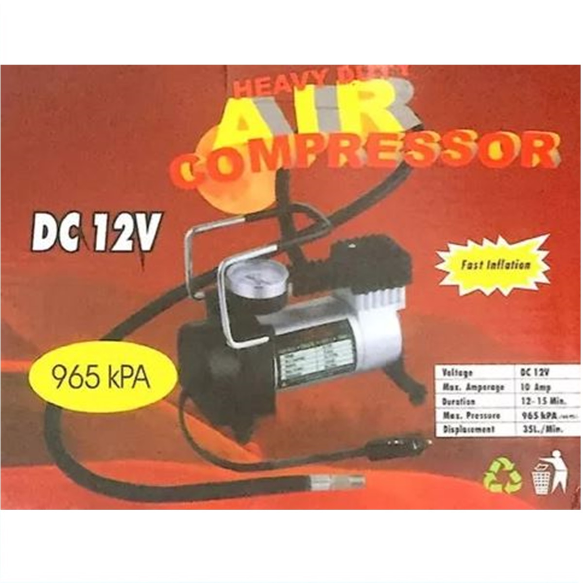 Compresor Aire Metalico Vehiculo 12v Auto Moto Color Plateado