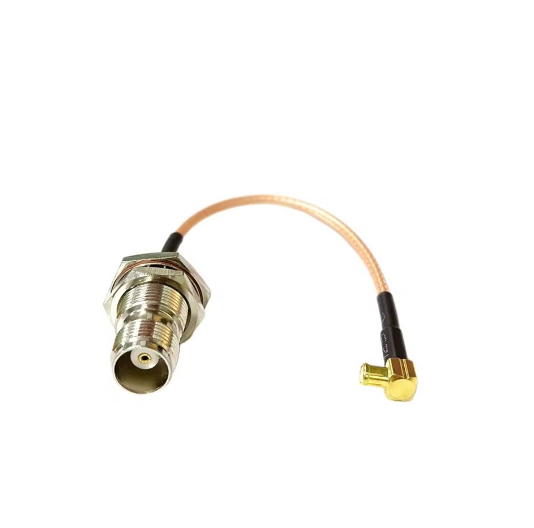 Cable RF TNC Hembra a MCX macho adaptador de ángulo recto RG316