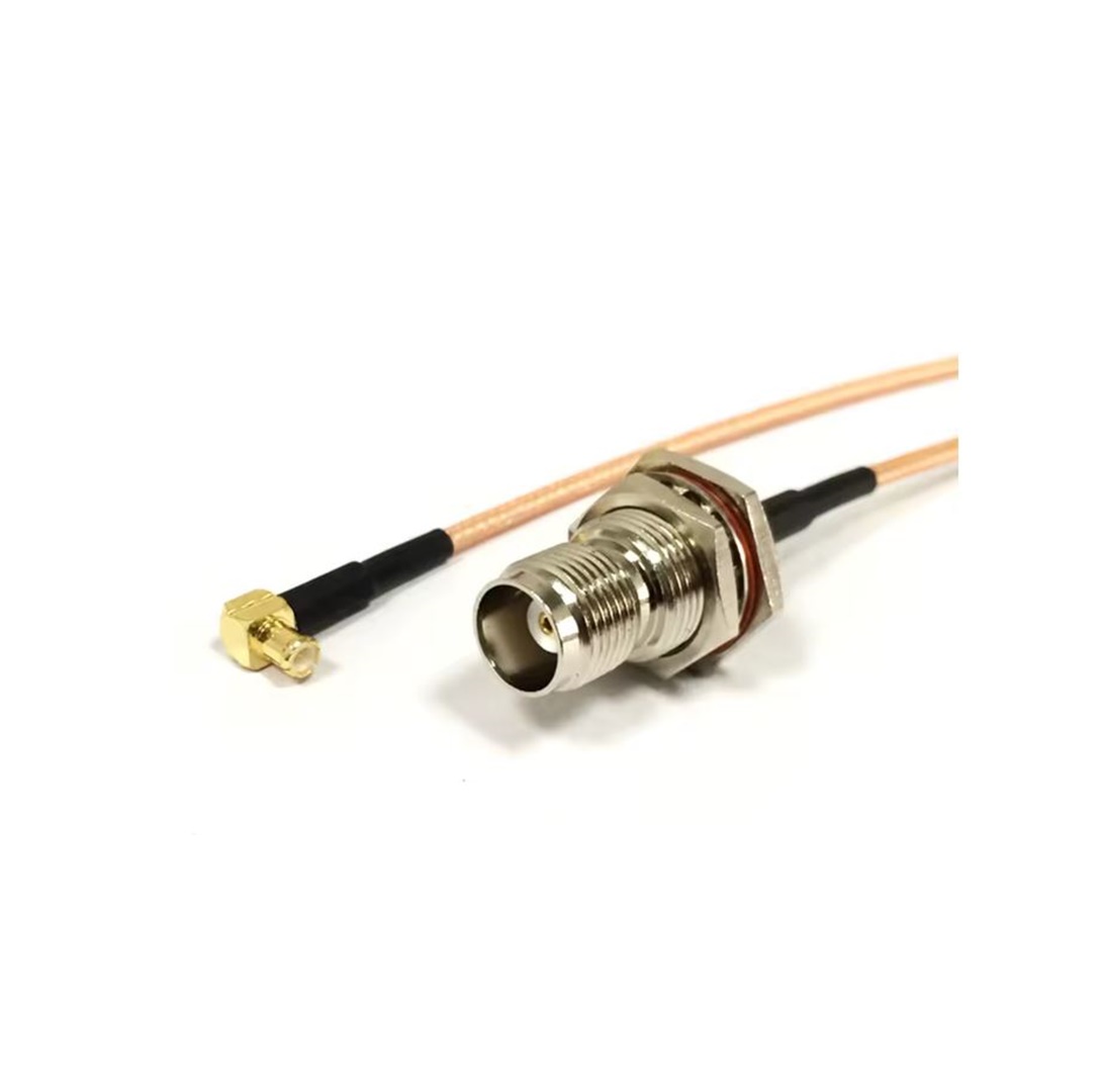 Cable RF TNC Hembra a MCX macho adaptador de ángulo recto RG316