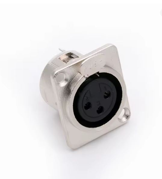 Conector XLR Macho de Panel 3 Pines Metálico para Chasis – Tipo D