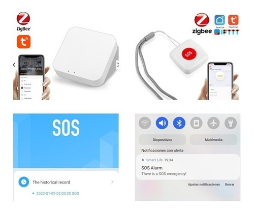 Botón Sos De Emergencia Mas Hub Tuya- Zigbbe.
