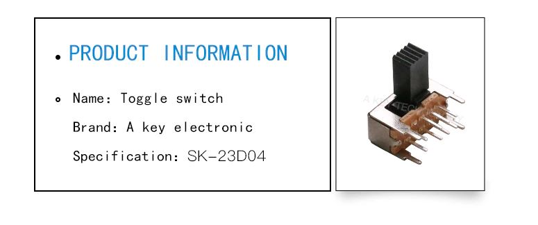 Interruptor de palanca SK-23D04 (2P3T) pack de 10 unidades